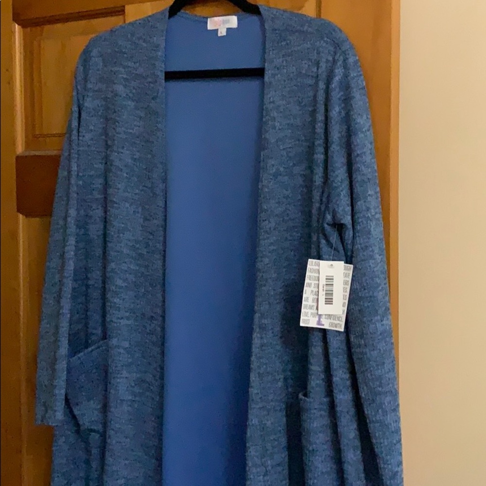 NWT Lularoe Blue Marbled Ribbed Sarah L